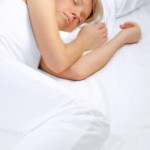 Woman in white dreaming
