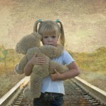 Kindness little girl with a teddy bear
